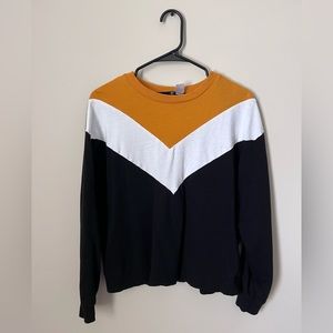 divided h&m medium chevron crewneck sweater